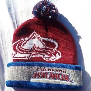 Knit PomPom Beanie with Colorado Avalanche Logo